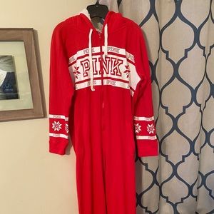 Victoria Secret Pink Sherpa Lined Onesie NWT
